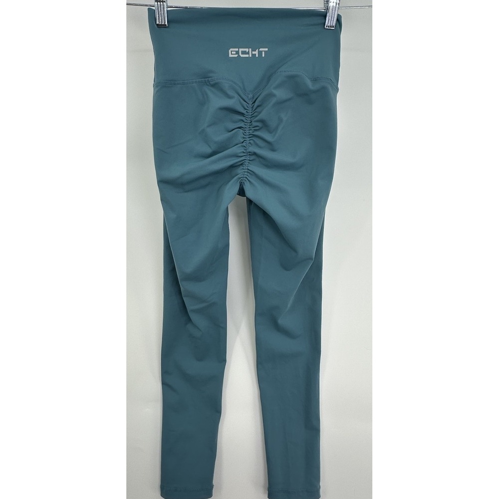 ECHT Women's Performance Workout Ankle Leggings S Teal Green Scrunch Activewear‎